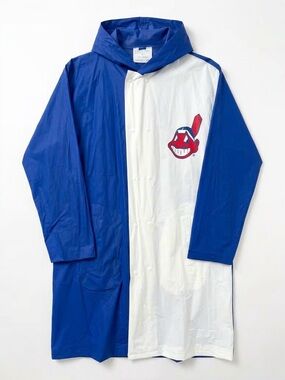 Cleveland Indians MLB Storm Mate Hooded Rain Jacket Rare Vintage 90s Sz Reg EUC